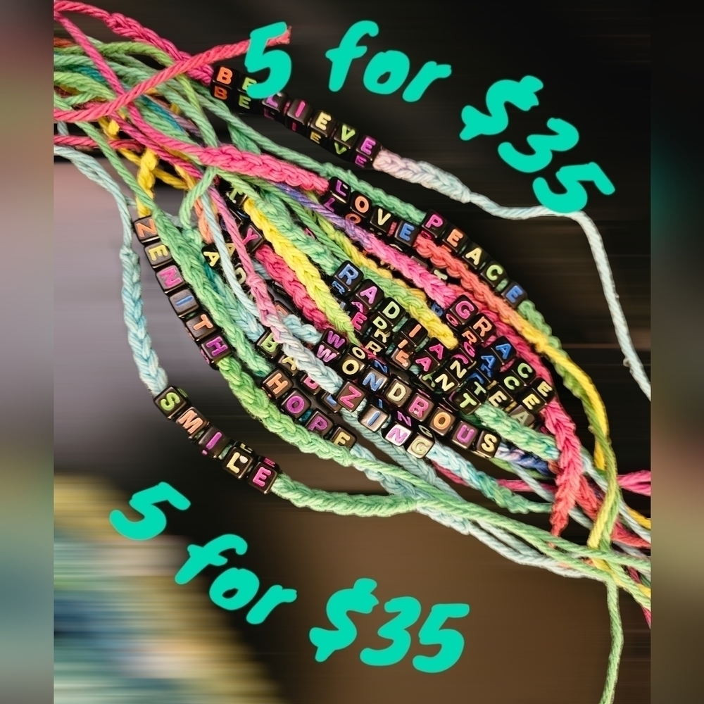 Crochet Rainbow tie on Friendship Festival EDC Rave bracelets